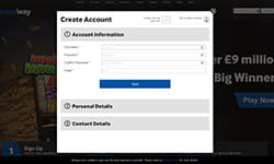 Betway Casino Registration Form